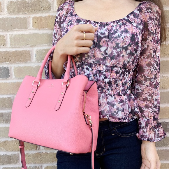 ‼️SALE‼️NWT Kate spade coral Satchel Crossbody - Picture 6 of 8